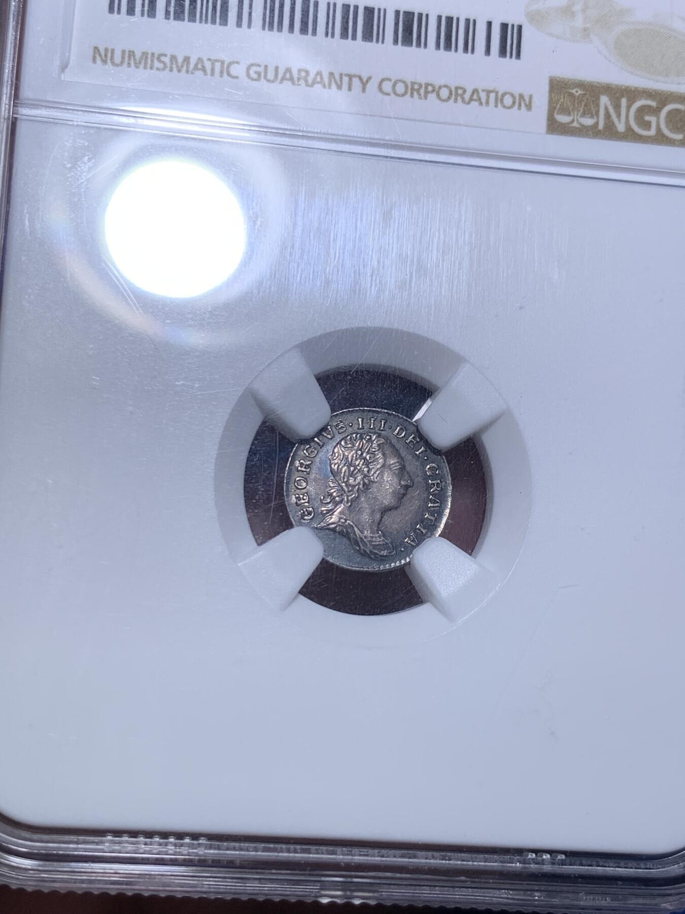 《竞宝斋》第285场- 周日，周一 2场连拍 （全场包邮） NGC MS61 英国1786乔治三世1便士 早期乔三濯足银币 原味老包浆