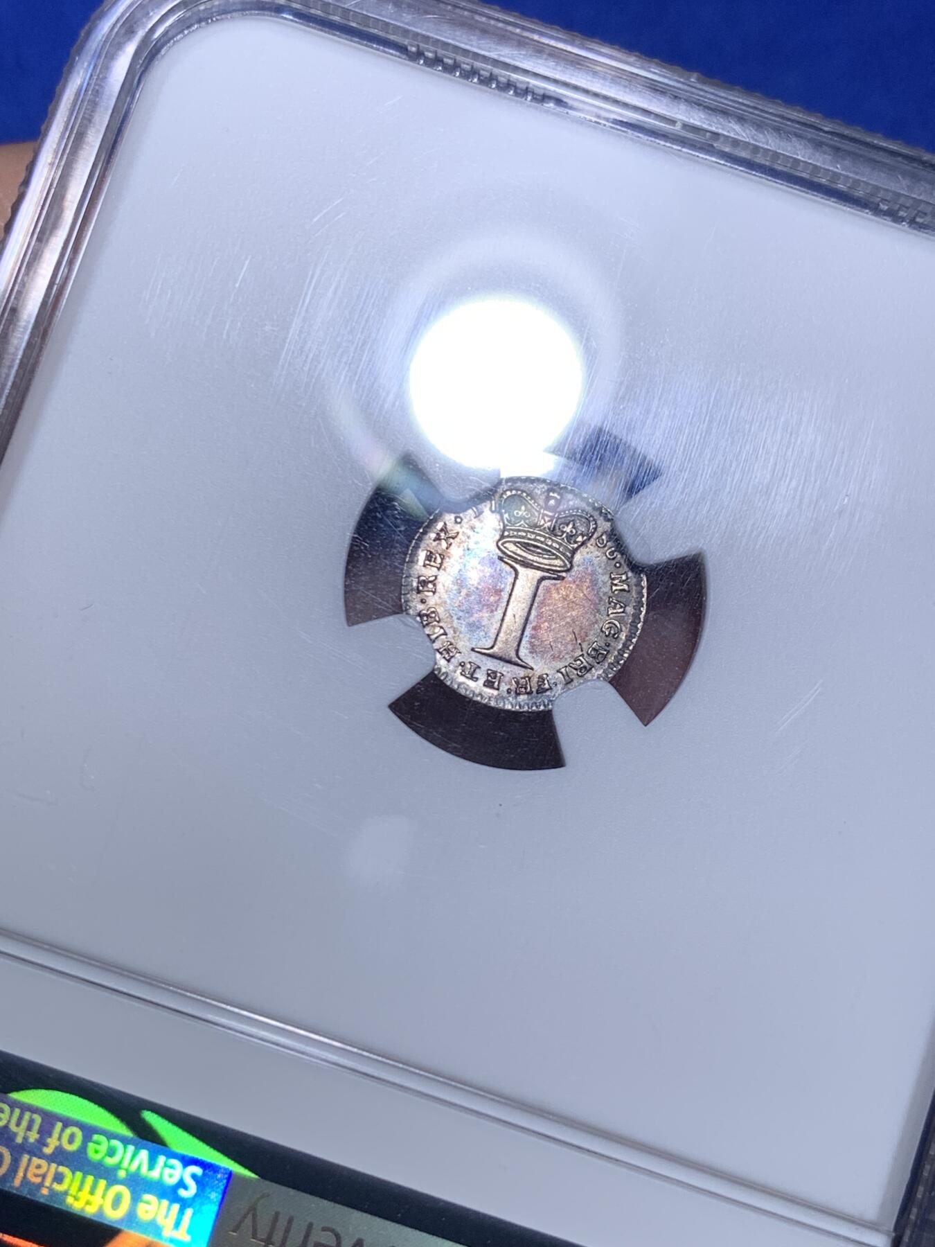 《竞宝斋》第285场- 周日，周一 2场连拍 （全场包邮） NGC MS61 英国1786乔治三世1便士 早期乔三濯足银币 原味老包浆