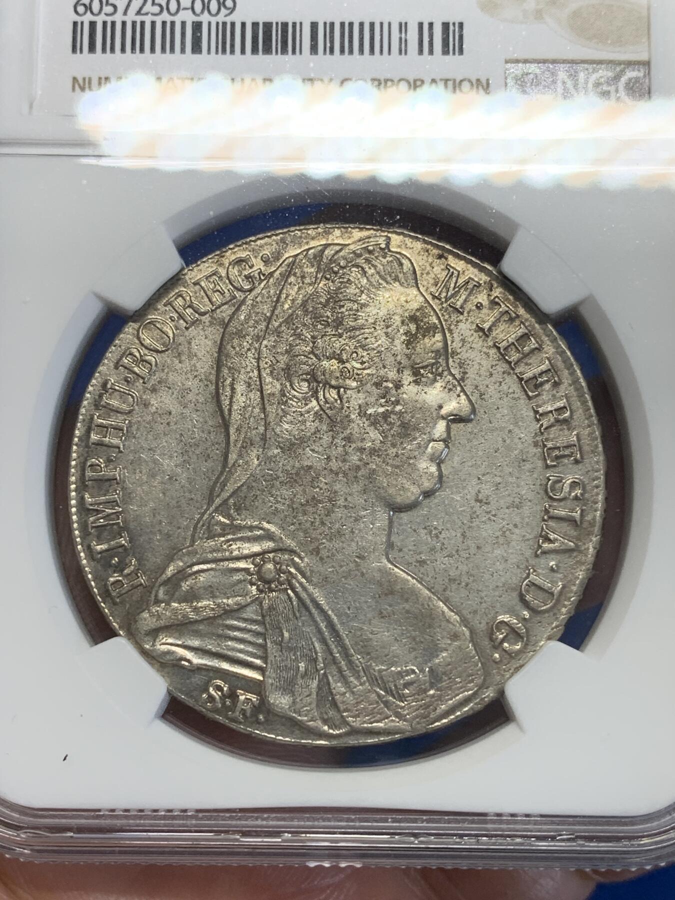 《竞宝斋》第285场- 周日，周一 2场连拍 （全场包邮） NGC AUD 奥地利1780特雷西女王（俗称大奶妈）1泰勒大银币 1815-28早期铸造 意大利米兰厂 看不出清洗