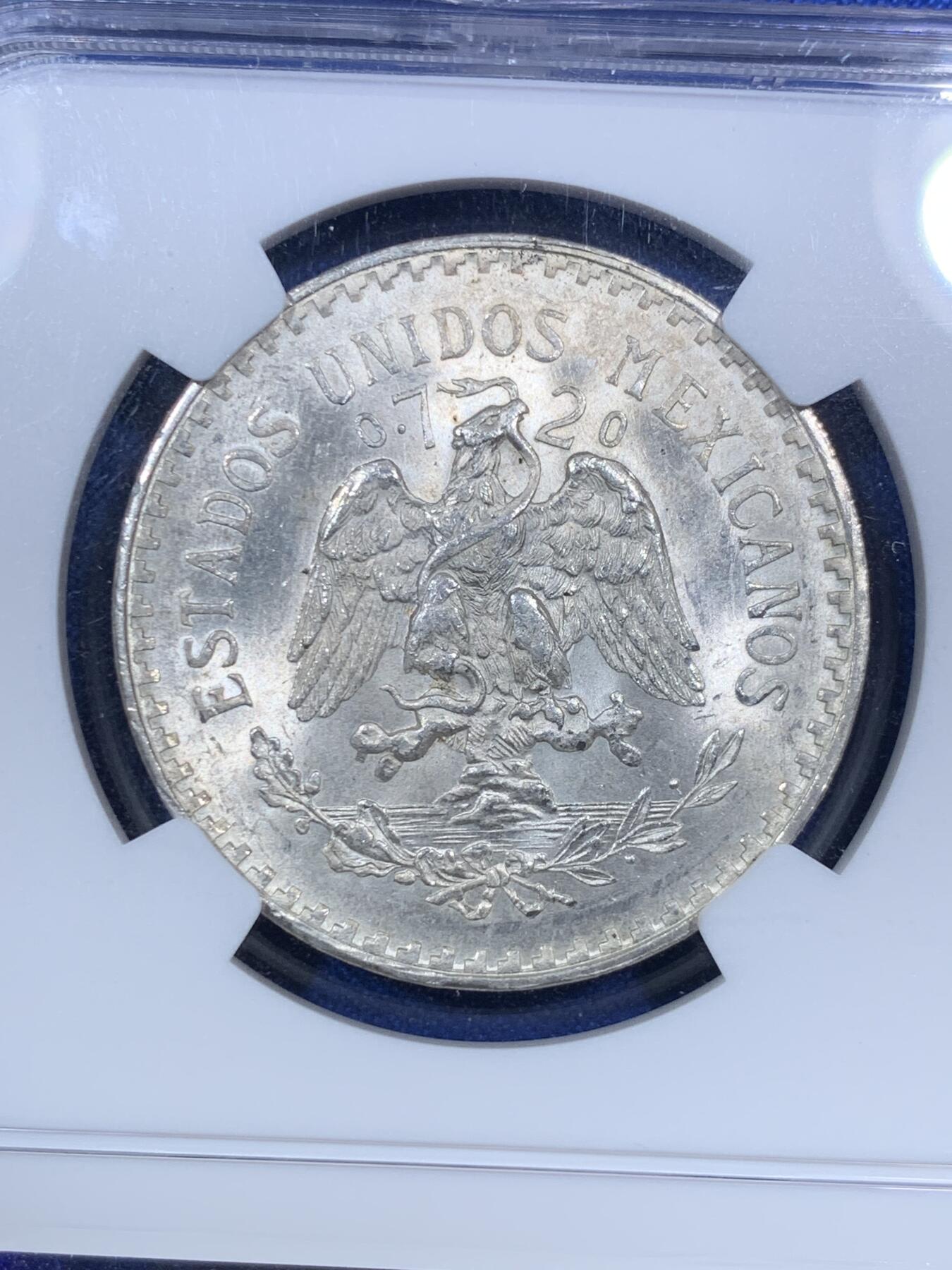 《竞宝斋》第285场- 周日，周一 2场连拍 （全场包邮） NGC MS65 墨西哥 1932M 1比索银币 65分实属好品 两面转光 银光闪闪 不容错过