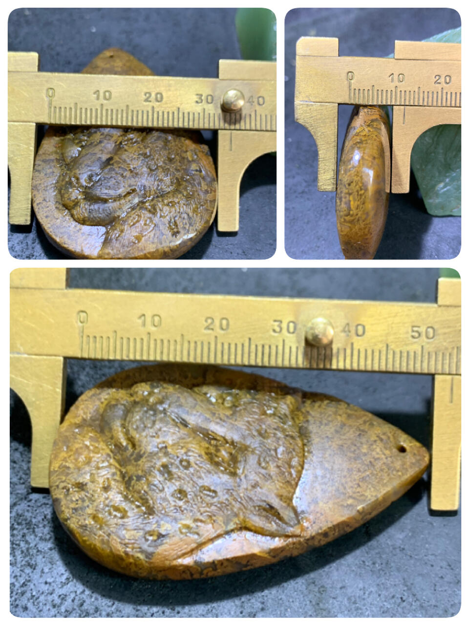精美亚光黄金草花纹战国红玛瑙手工俏色巧雕金钱豹吊坠一个，