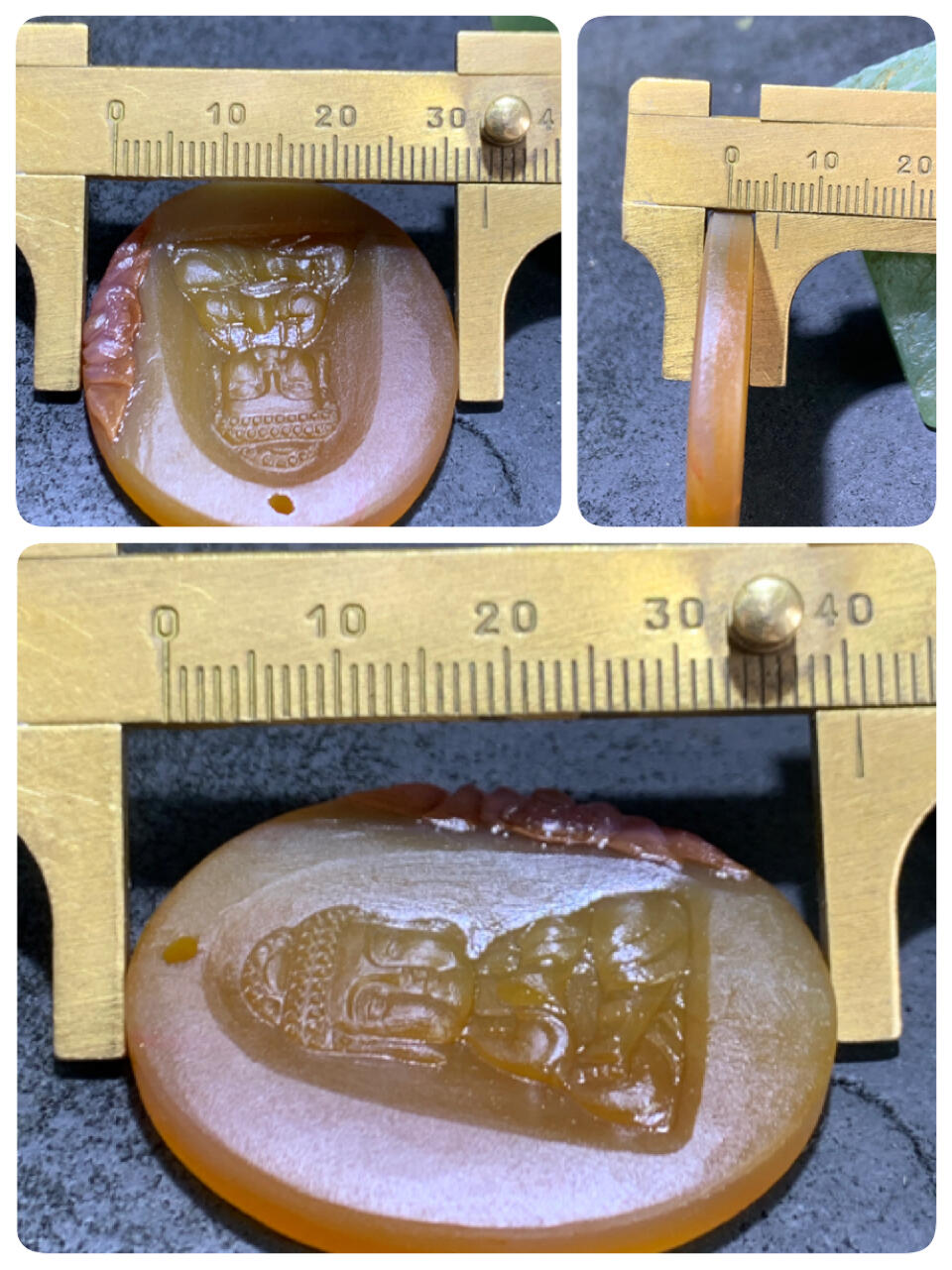 精美亚光高玉化巴西玛瑙手工俏色巧雕花开见佛，宝宝佛吊坠一个
