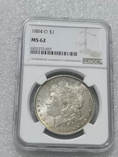 天下钱庄国内外钱币全场保真欢迎参拍 - NGC MS62早期美国摩根一美元银币
