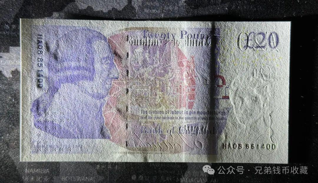 英国纸币 F序 20英镑 全新UNC