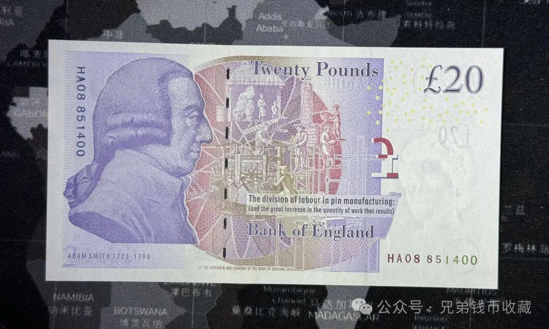 英国纸币 F序 20英镑 全新UNC