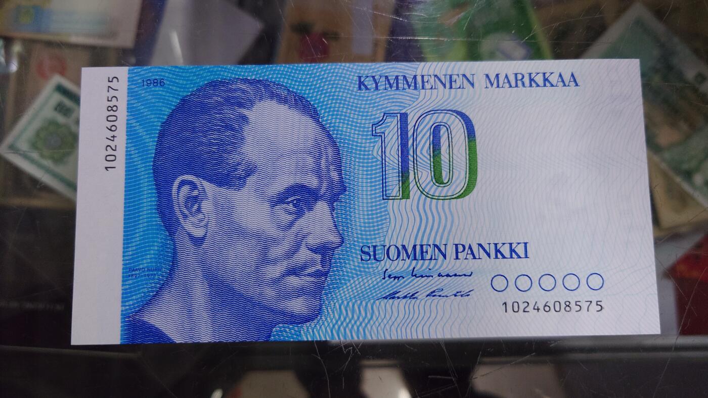 【世界钱币】精选微拍第117期暨2024年第28期  老库存新卖 1986年芬兰10马克 全新绝品尾号575