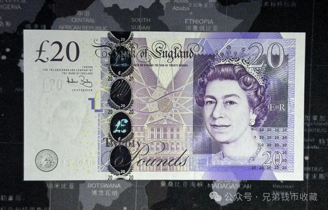 英国纸币 F序 20英镑 全新UNC
