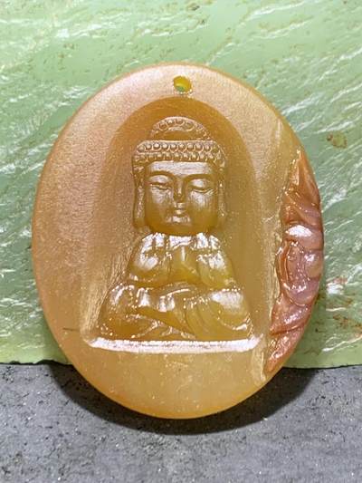 精美亚光高玉化巴西玛瑙手工俏色巧雕花开见佛，宝宝佛吊坠一个 - 精美亚光高玉化巴西玛瑙手工俏色巧雕花开见佛，宝宝佛吊坠一个