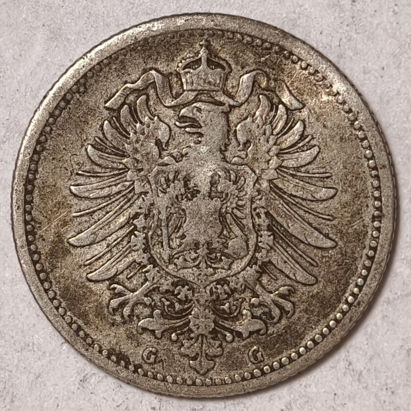 紫瑗钱币——第378期拍卖 德国 1876年 短翅 20芬尼