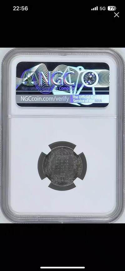NGC-AU50英国1910年6便士银币 - NGC-AU50英国1910年6便士银币