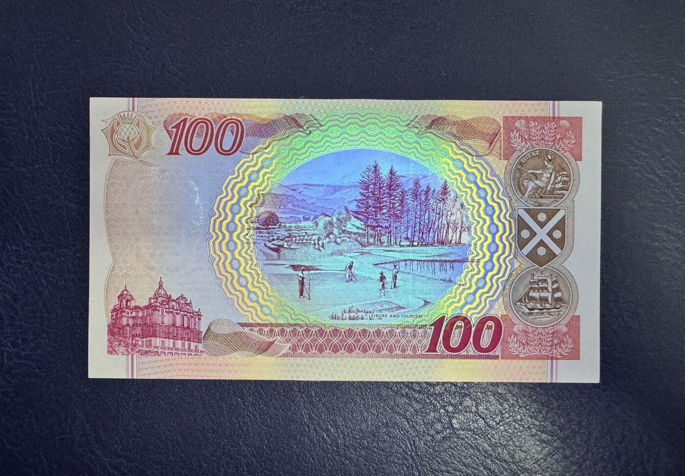 收藏联盟Quantum Auction 第358期拍卖  苏格兰银行1995年100镑纪念钞首发AA冠 品相AU+ 