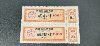 稀有票证拍场 - 🔥🔥西藏🔥🔥  西藏自治区布票 贰市寸   1984年，别看年代不久，但是非常少见！