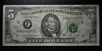 2024龙年第23场世界纸币拍卖 - 1988年美国5美元纸币 美品如图全新UNC 外国外币