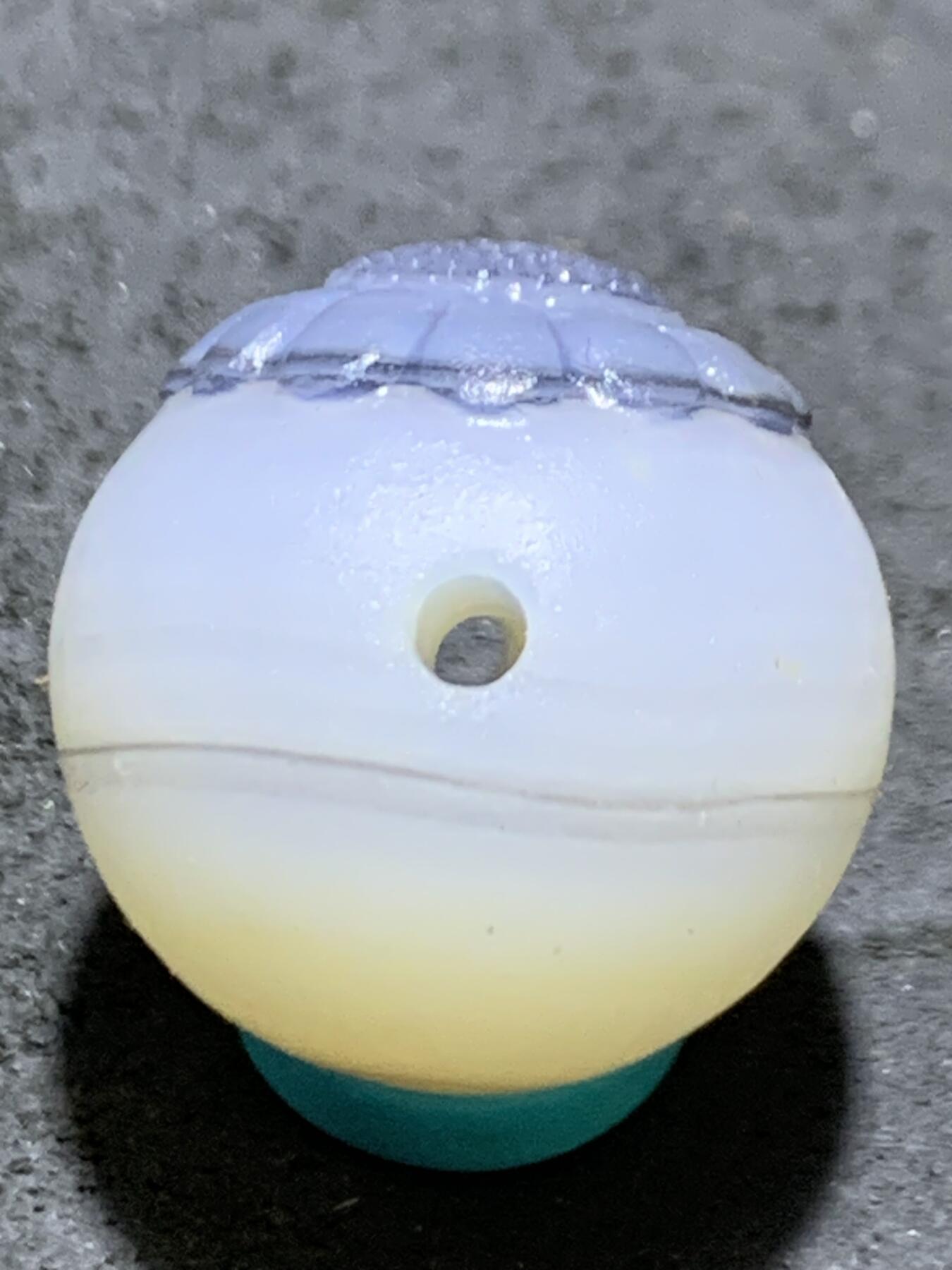 精美高玉化亚光海洋玉髓手工俏色巧雕太阳花随形圆珠一个！
