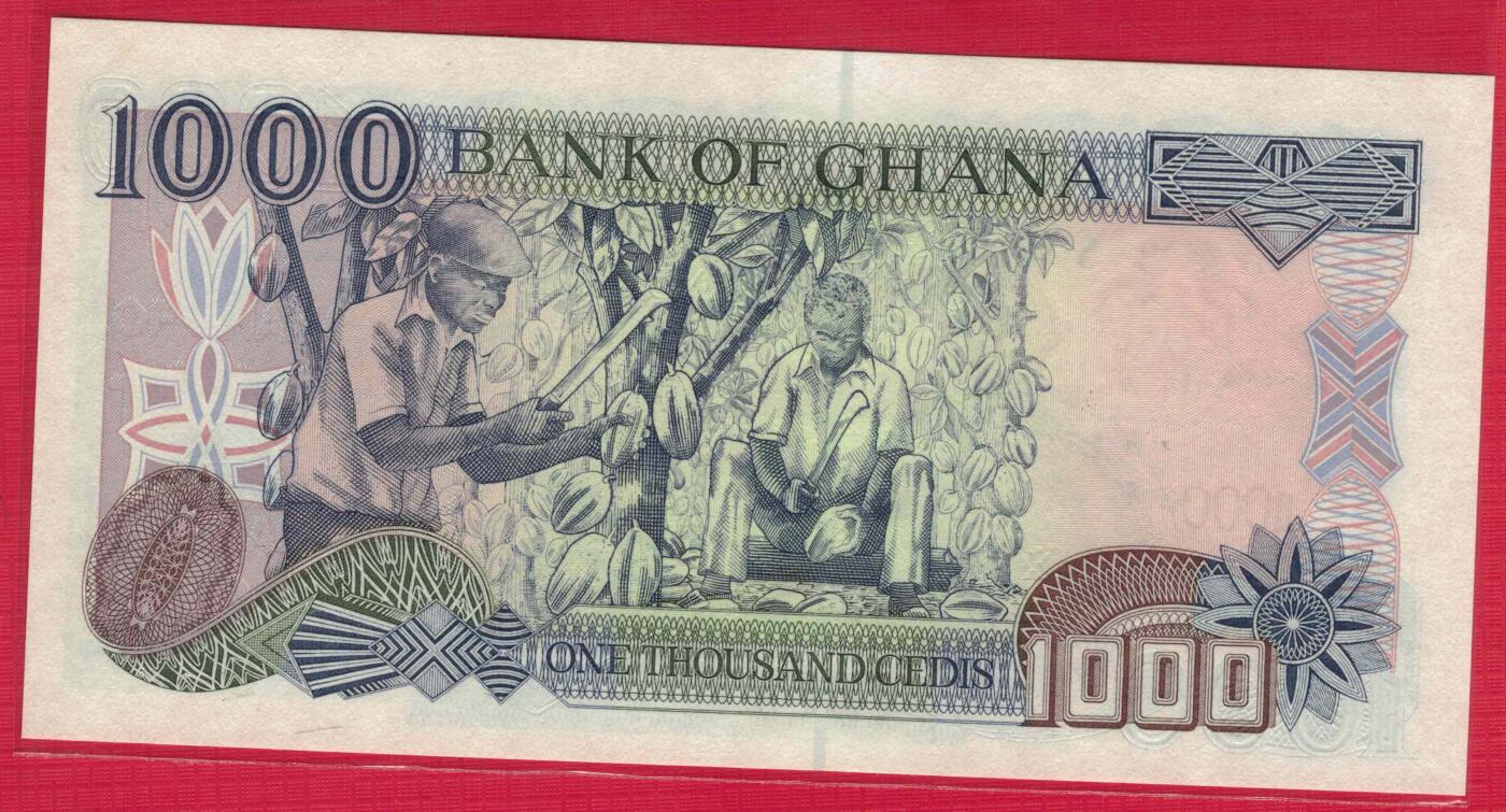 加纳2002年1000塞地 非洲纸币 实物图 UNC