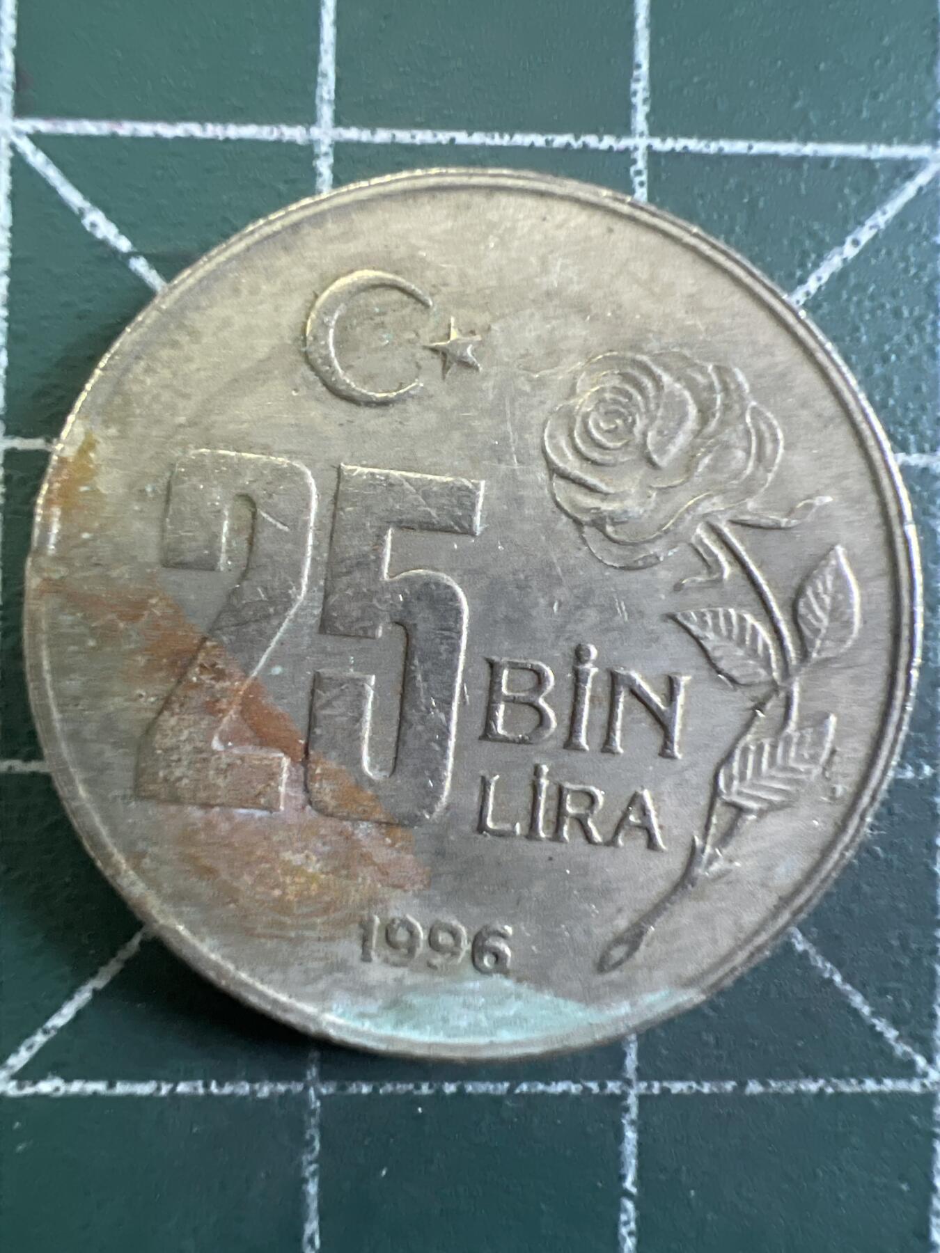 第644期 硬币专场 （无押金，捡漏，全场50包邮，偏远地区除外，接收代拍业务，本店十天发一次货） 土耳其25Bin里拉