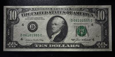 2024龙年第23场世界纸币拍卖 - 1985年美国10美元纸币 美品如图全新UNC 外国外币