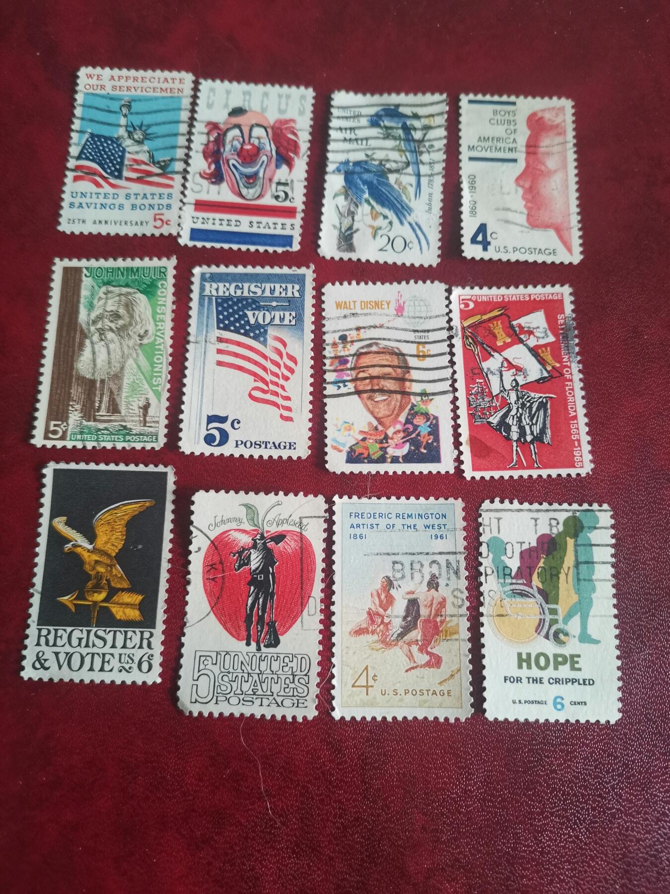 277美国专题纪念邮票12种不同一起出让。