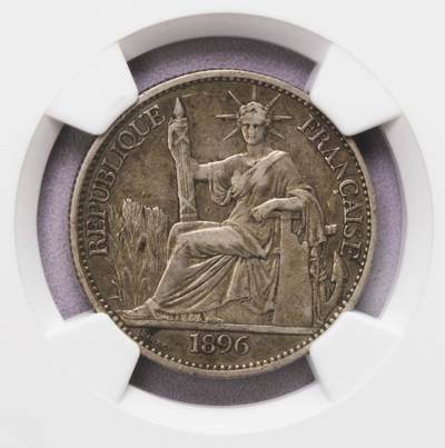 NGC-XF45 1896印支坐洋50分银币 稀少年份 原味难得 - NGC-XF45 1896印支坐洋50分银币 稀少年份 原味难得