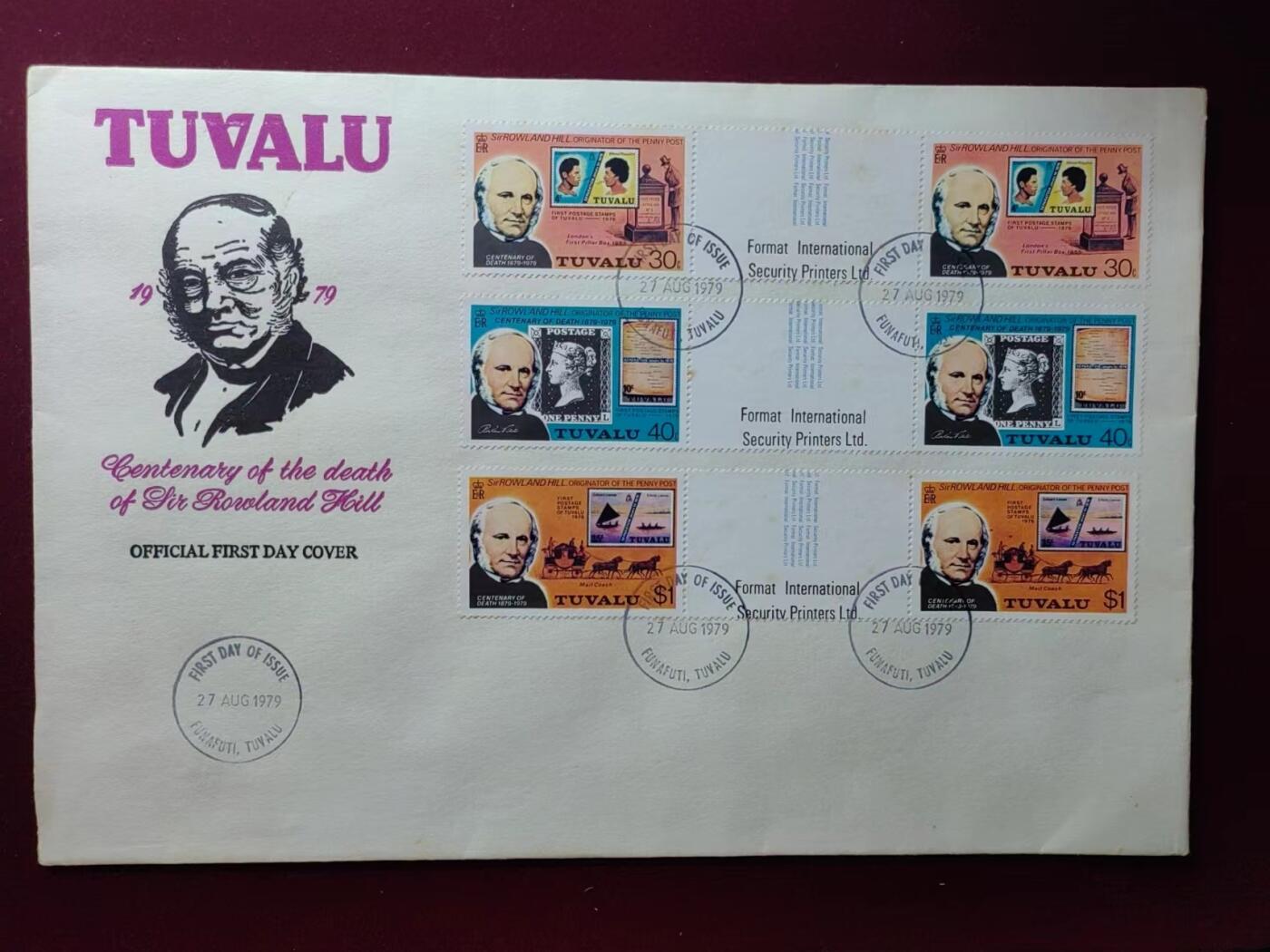 联合阁邮币社™ ——“多国邮品专场” 图瓦卢 1979年 邮票之父罗兰.希尔（微黄）