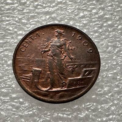 🌹外币初藏🌹🐯第46场 每周二四六晚8️⃣点 - 意大利1909年一分 原光好品