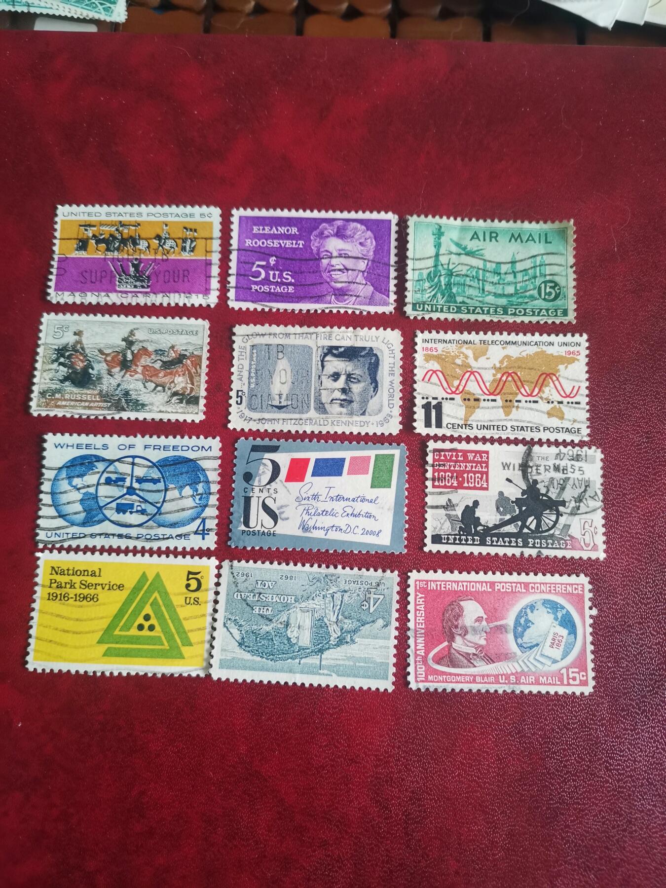 367美国专题纪念邮票12种不同一起出让。