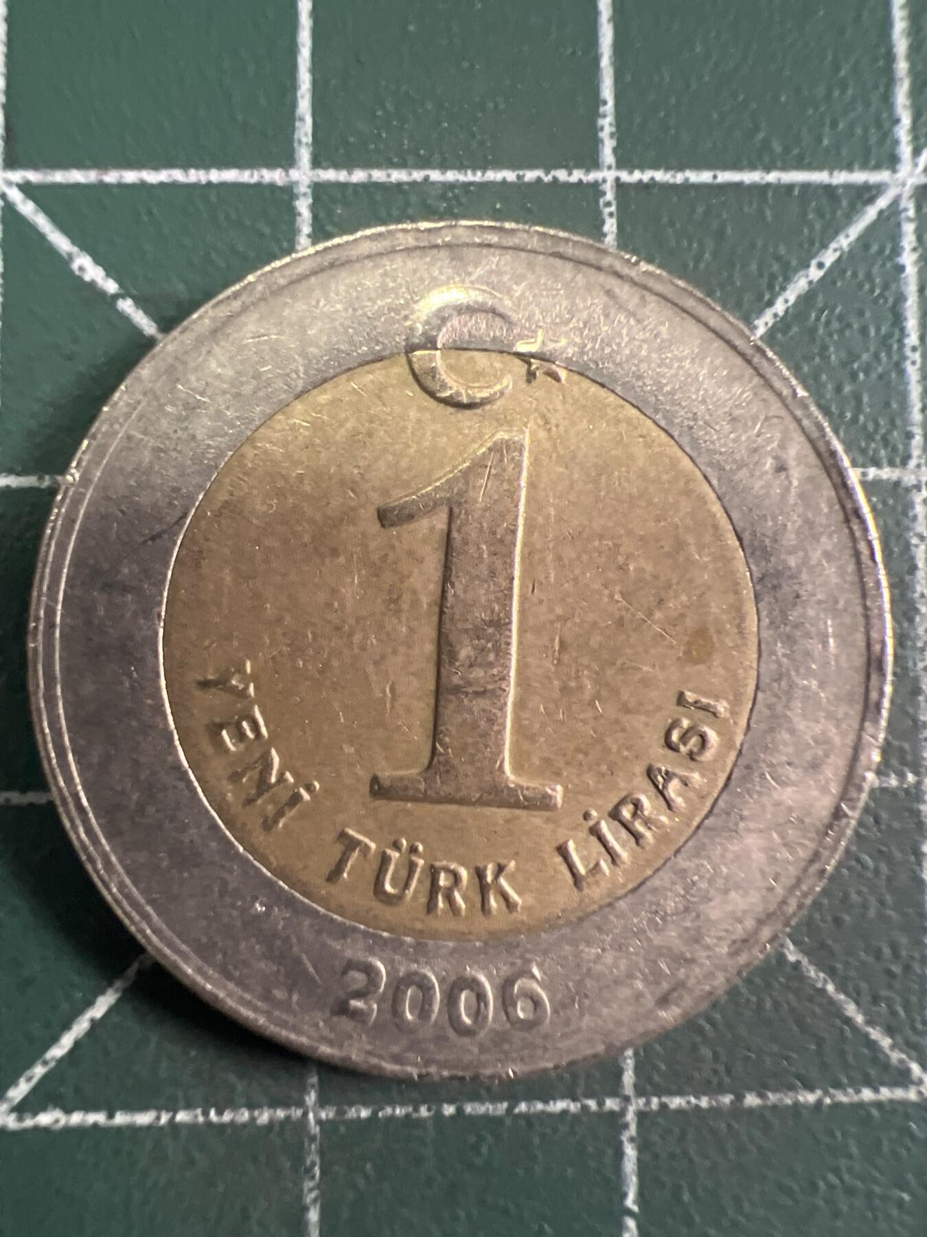 第645期 硬币专场 （无押金，捡漏，全场50包邮，偏远地区除外，接收代拍业务，本店十天发一次货） 土耳其1里拉 双色币