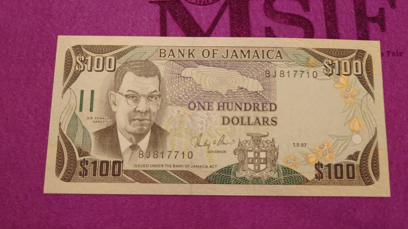 【世界钱币】精选微拍第118期暨2024年第29期  最新七月会展卖剩品种 1987年牙买加100 全新绝品