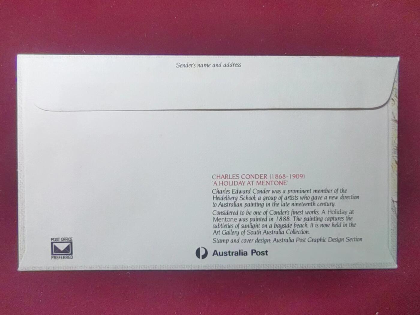 联合阁邮币社™ ——“多国邮品专场” 澳大利亚 1984年 康顿 绘画 海边度假（高值5美元）