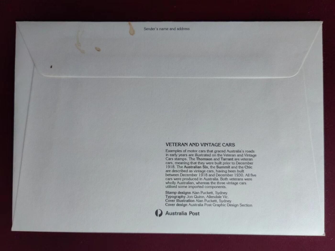 联合阁邮币社™ ——“多国邮品专场” 澳大利亚 1984年 名车