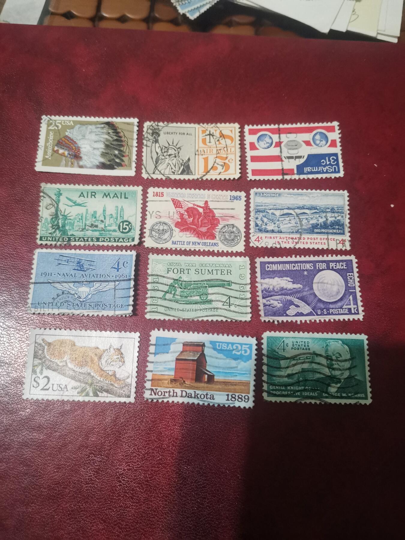 412美国专题纪念邮票12种不同一起出让。