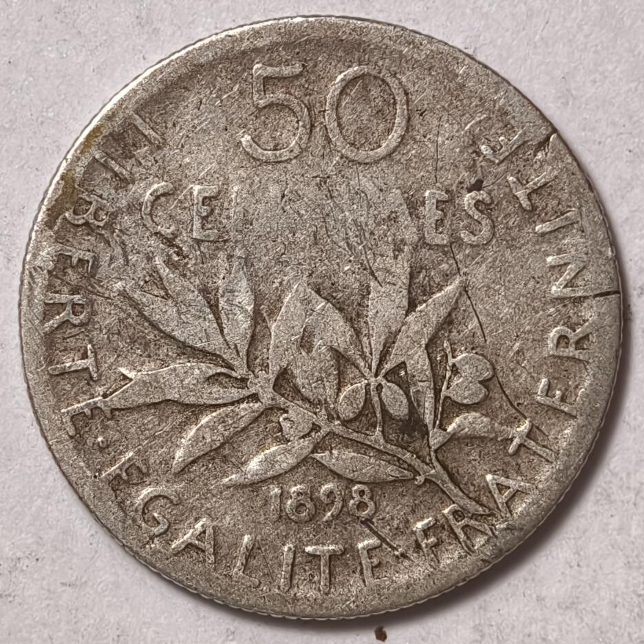 紫瑗钱币——第378期拍卖 法国 1898年 播种女神 50分 2.5克 0.835银