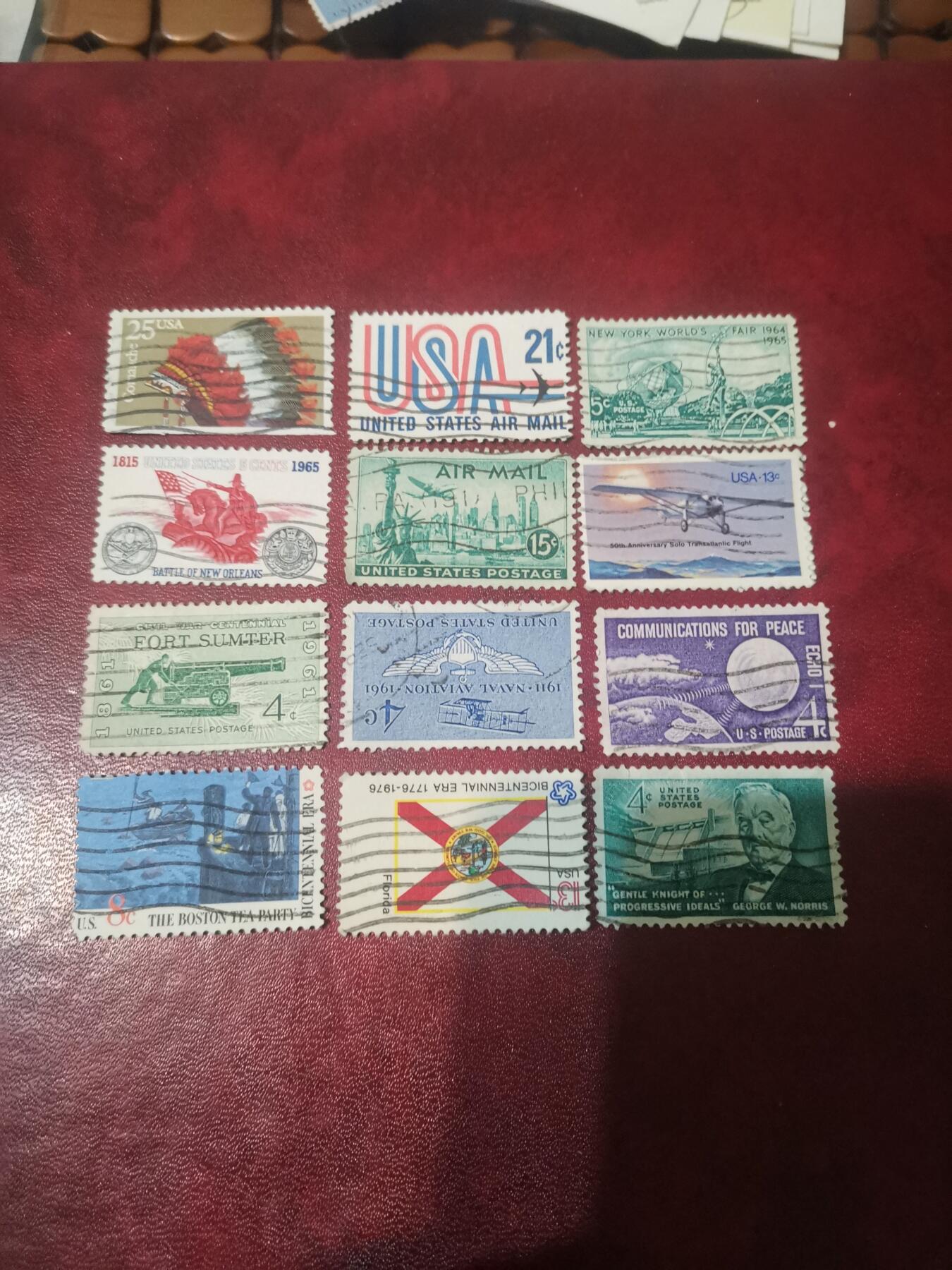 414美国专题纪念邮票12种不同一起出让。