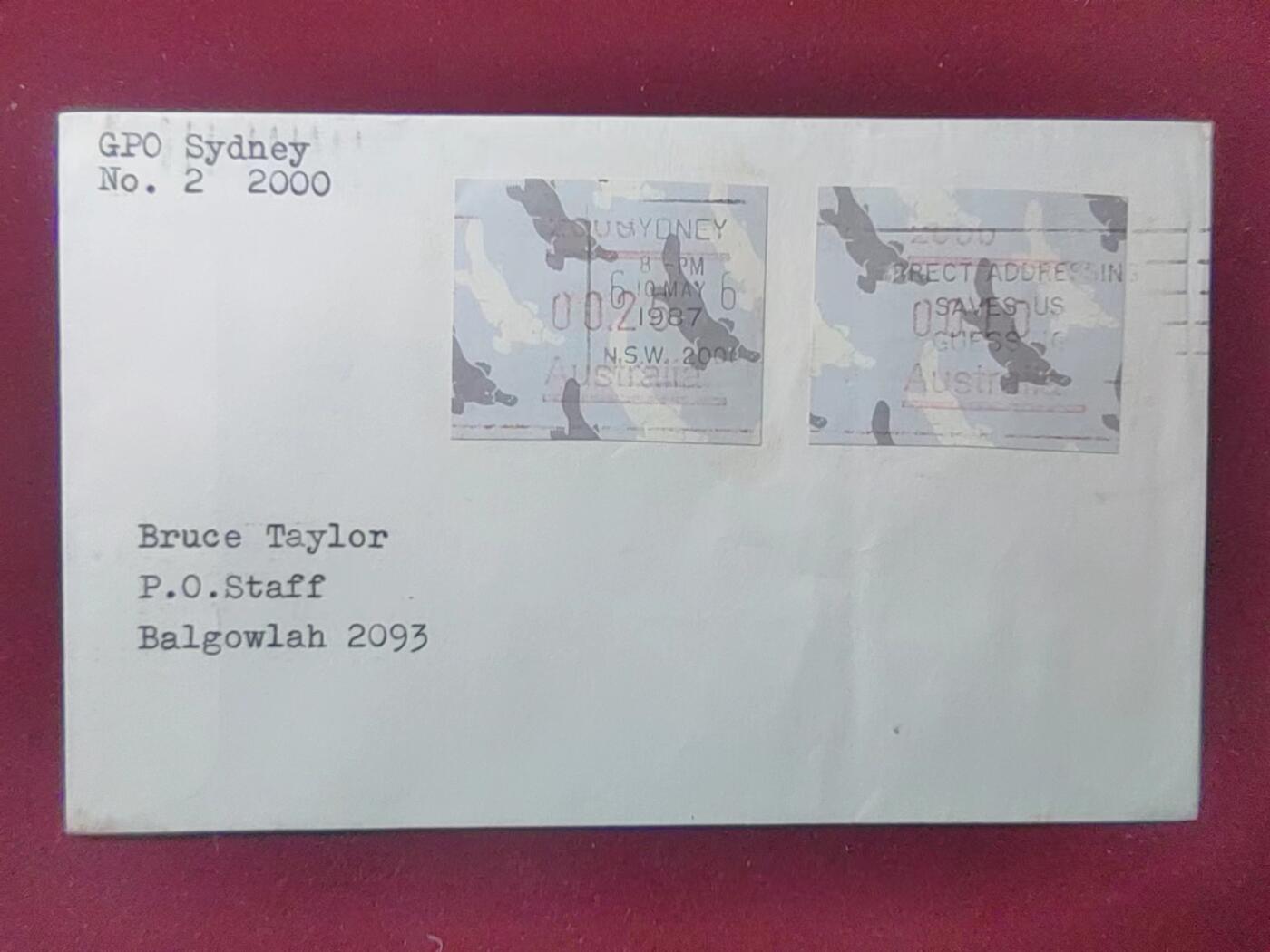 联合阁邮币社™ ——“多国邮品专场” 澳大利亚 电子实寄邮封