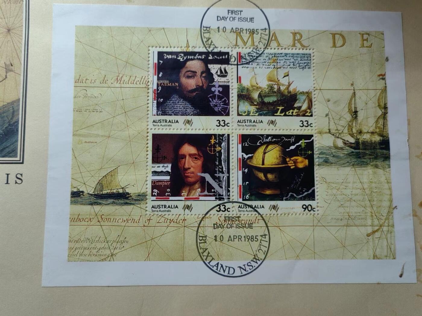 联合阁邮币社™ ——“多国邮品专场” 澳大利亚1985 殖民200周年 开拓者 殖民史（有污迹）超大型邮封