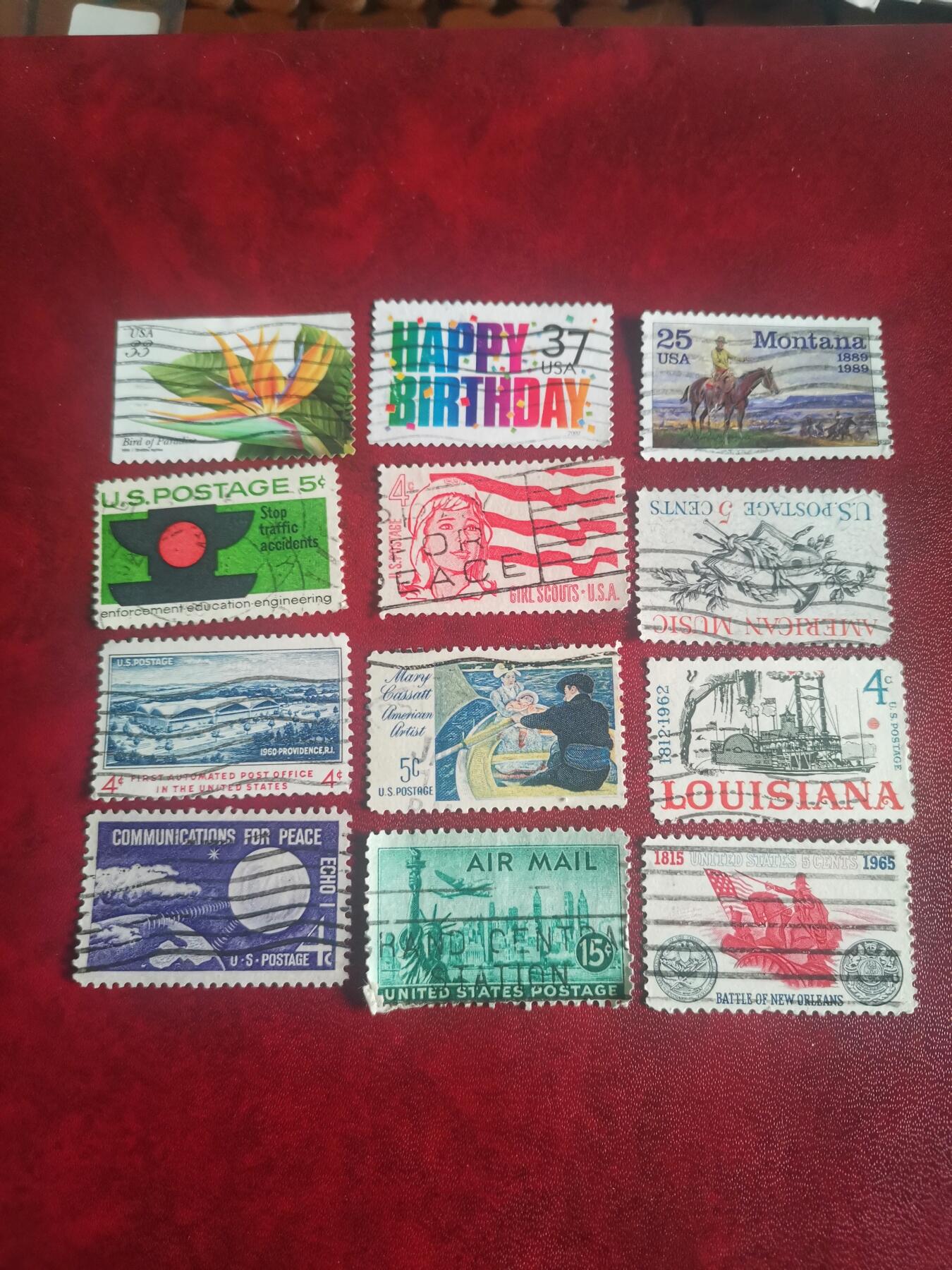 407美国专题纪念邮票12种不同一起出让。