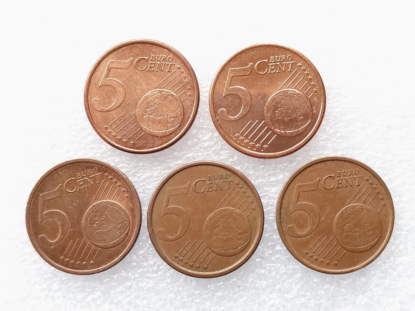 第一海外回流一元起拍收藏 散币专场 第101期 欧洲5欧分 5枚