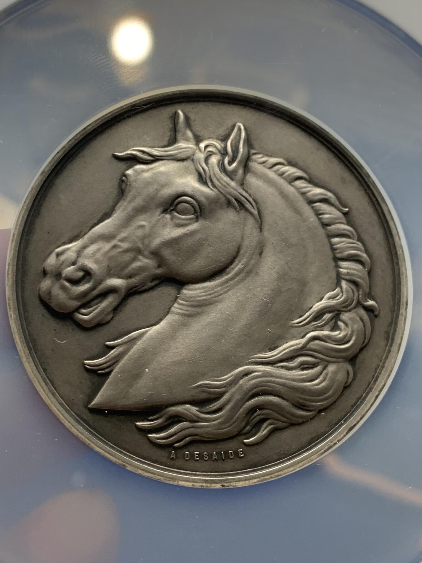 《竞宝斋》第286场-周六， 周日，周一 3场连拍 （全场包邮） NGC MS64 法国 1908 瓦兹省竞赛 大银章 大盒封装