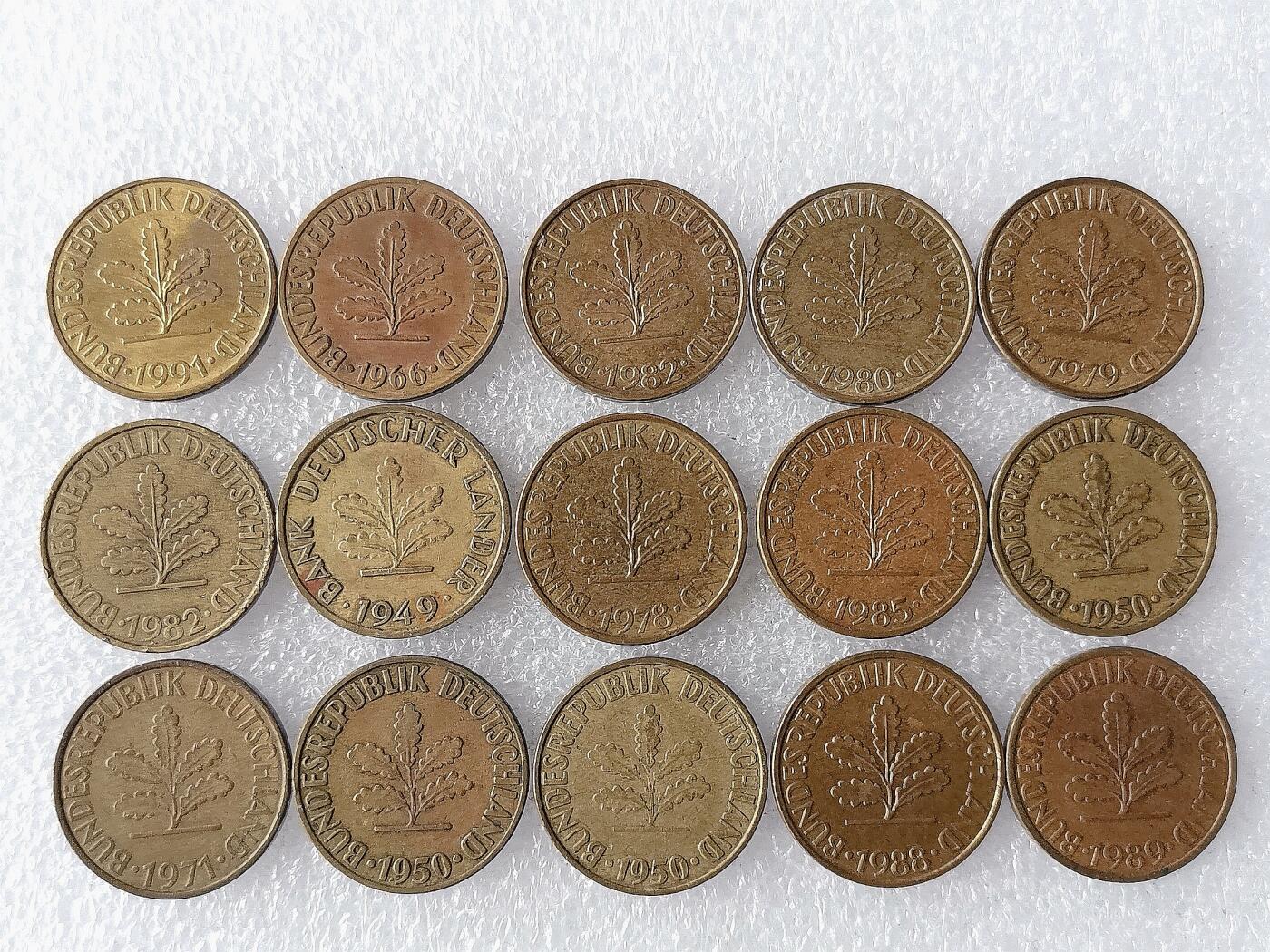 第一海外回流一元起拍收藏 散币专场 第101期 德国10芬尼 15枚