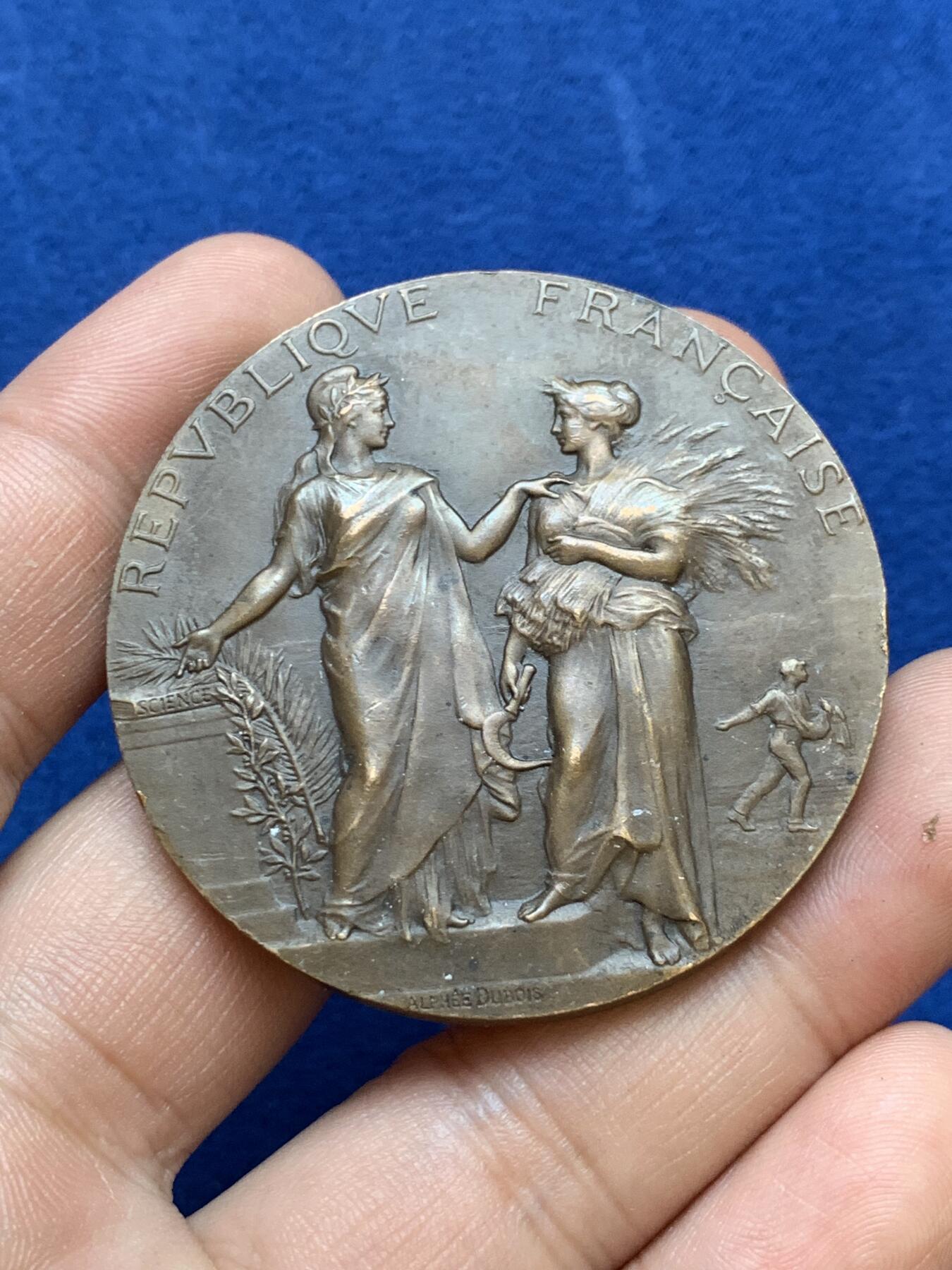 《竞宝斋》第286场-周六， 周日，周一 3场连拍 （全场包邮） 法国1903农业部铜章 55.1g 49.9mm