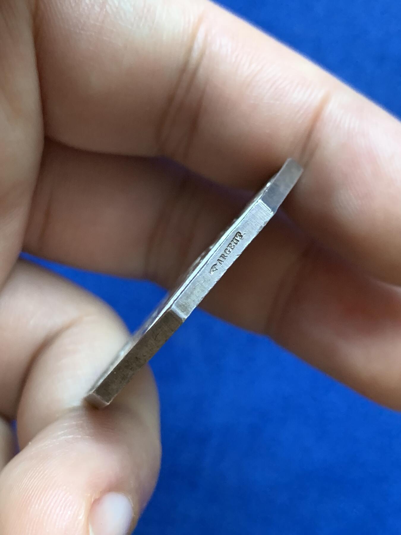 《竞宝斋》第286场-周六， 周日，周一 3场连拍 （全场包邮） 法国八角银质代币 勒芒火灾互助保险公司 20g 35.6m 手指边铭