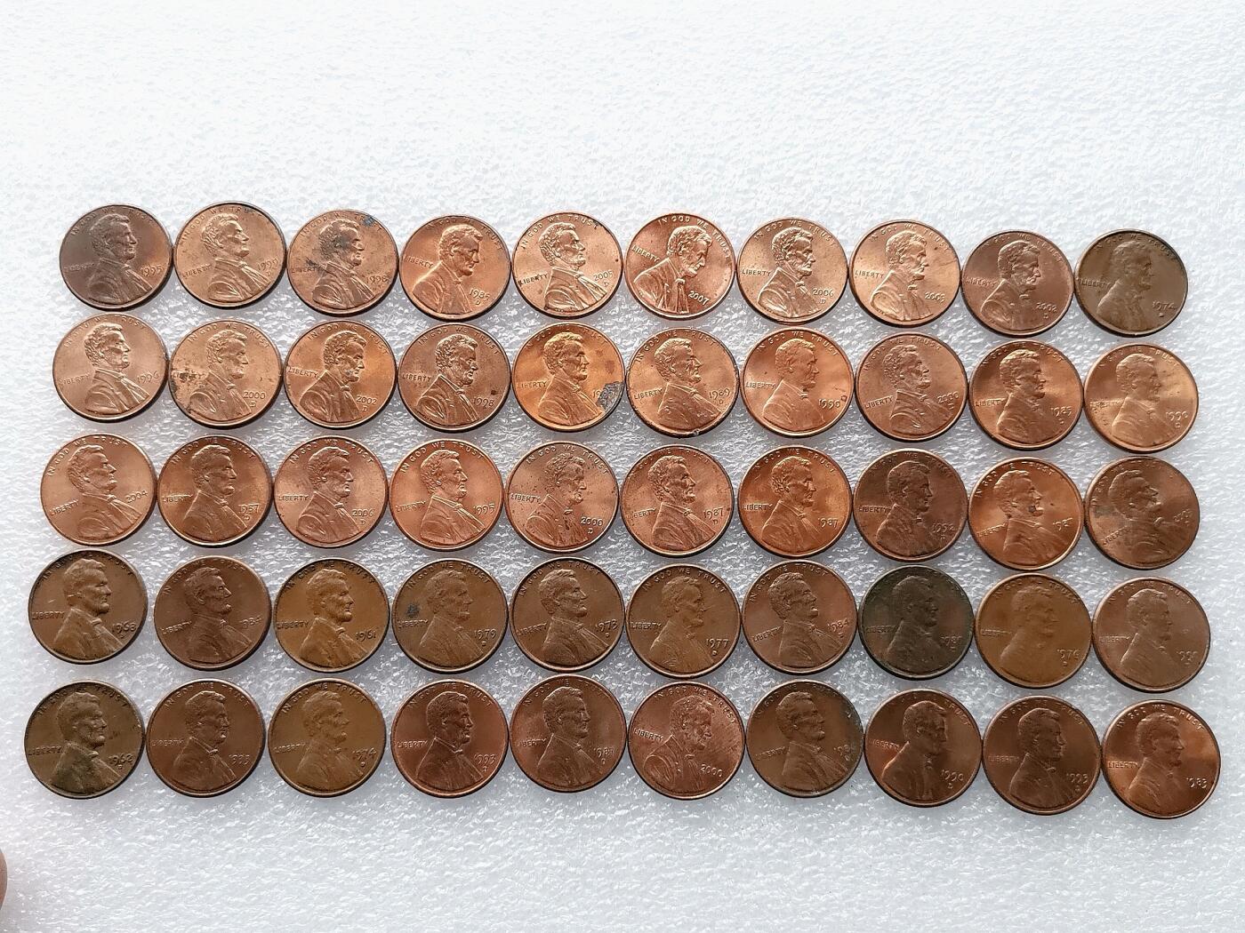 第一海外回流一元起拍收藏 散币专场 第101期 美国1美分林肯堂 50枚