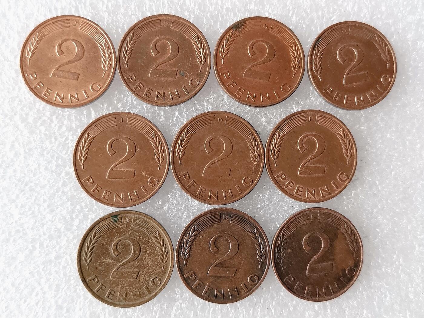 第一海外回流一元起拍收藏 散币专场 第101期 德国2芬尼 10枚