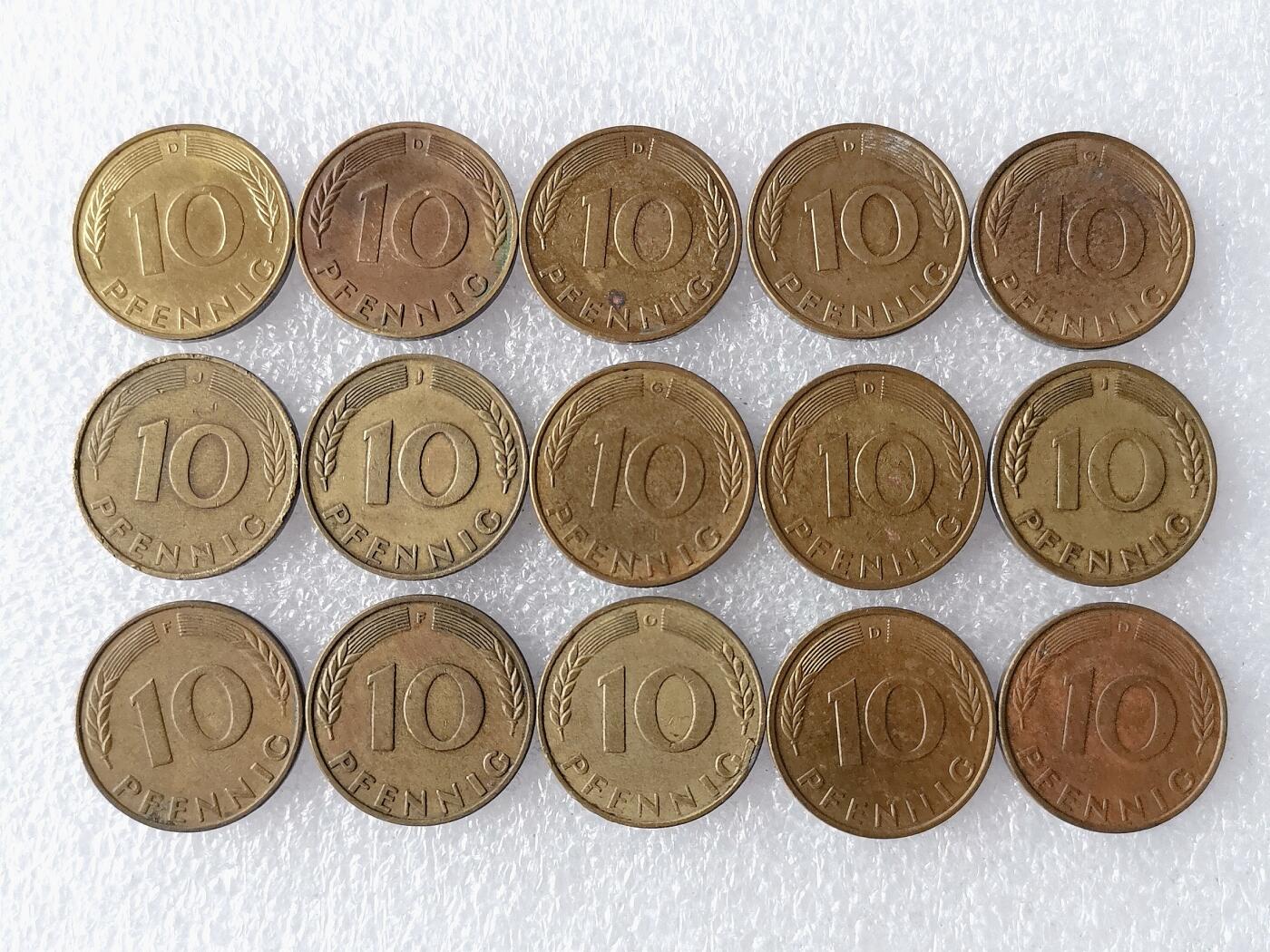 第一海外回流一元起拍收藏 散币专场 第101期 德国10芬尼 15枚