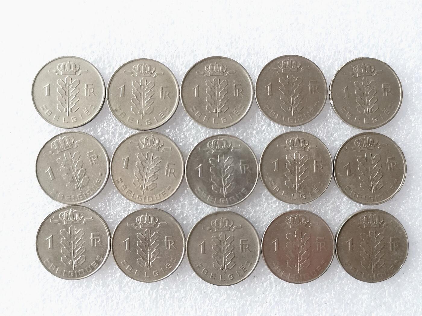 第一海外回流一元起拍收藏 散币专场 第101期 比利时1法郎 15枚