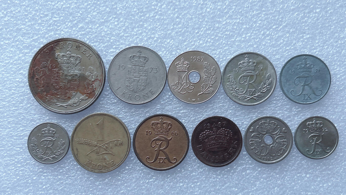 第一海外回流一元起拍收藏 散币专场 第101期 丹麦硬币 11枚