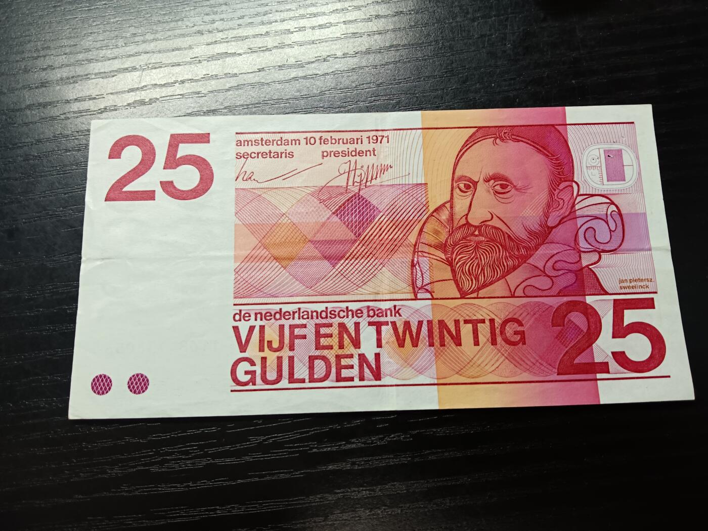 博彦收藏 10月29日 8点钱币专场 荷兰1971年25盾流通好品 VF