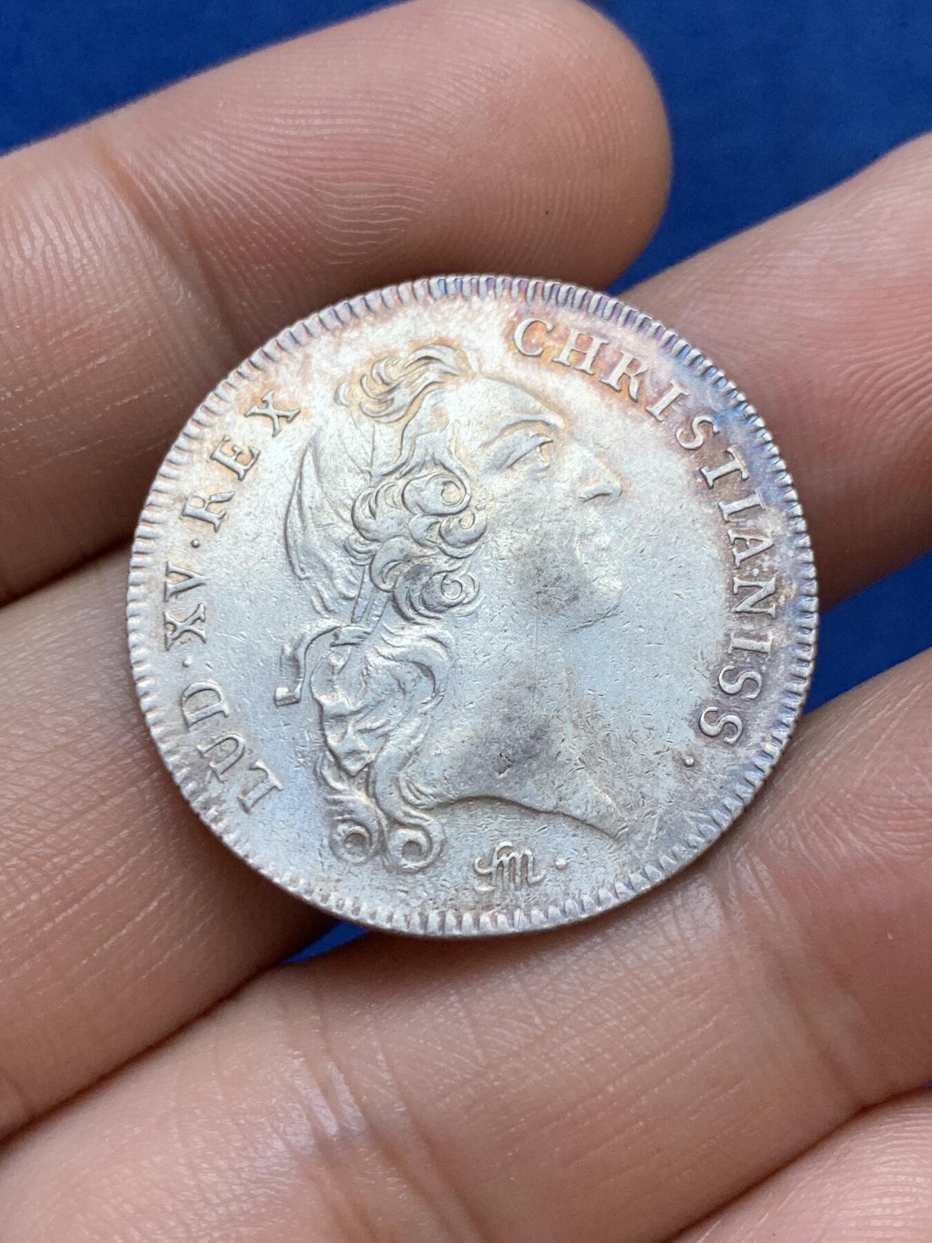 《竞宝斋》第286场-周六， 周日，周一 3场连拍 （全场包邮） 法国路易十五诺曼底学院银质代币 8.58g 29.6mm