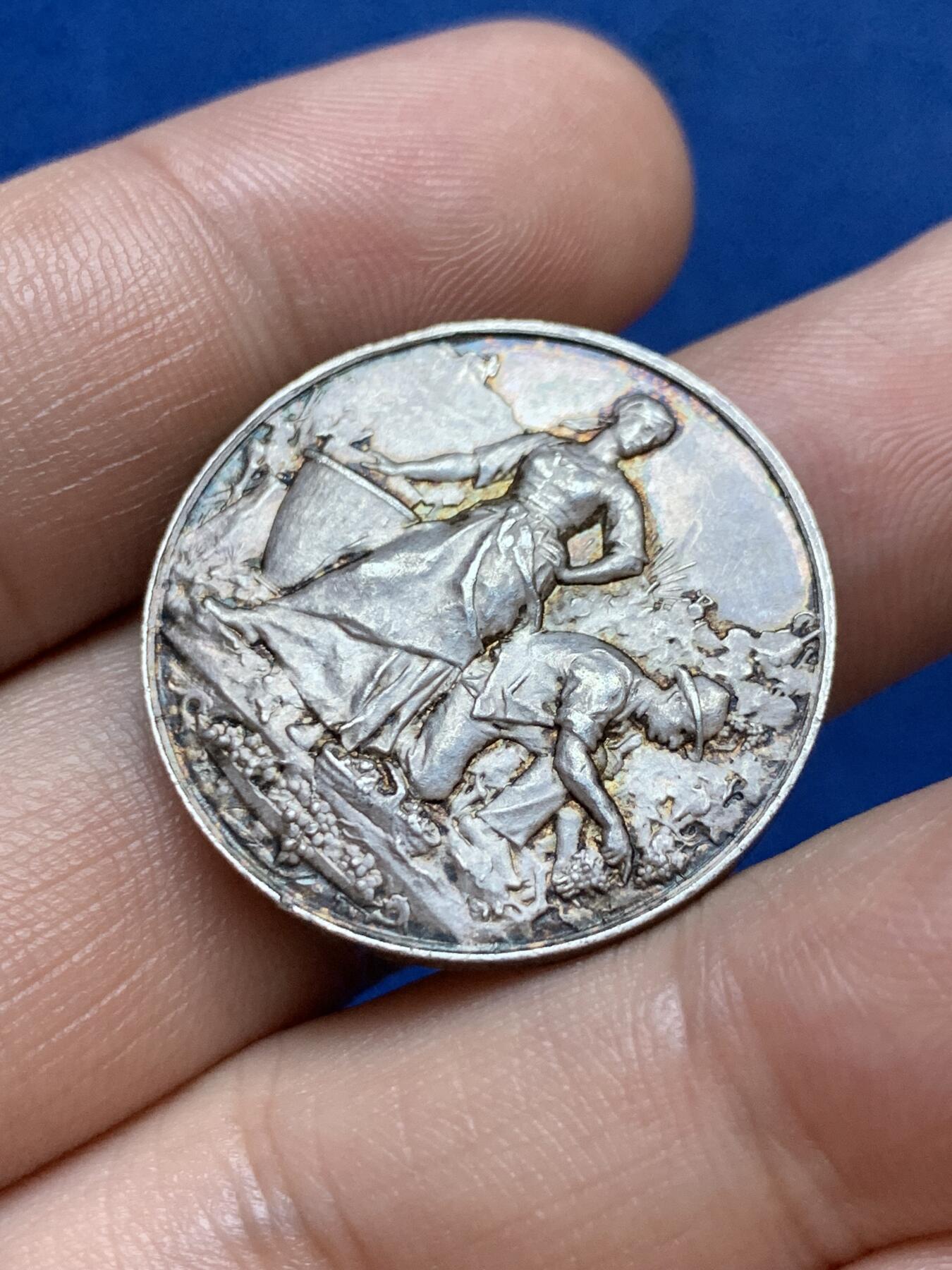 《竞宝斋》第286场-周六， 周日，周一 3场连拍 （全场包邮） 法国塞纳与瓦兹贸易商会圆型银代币 ARGENT950/1000边铭 28mm 10.3g