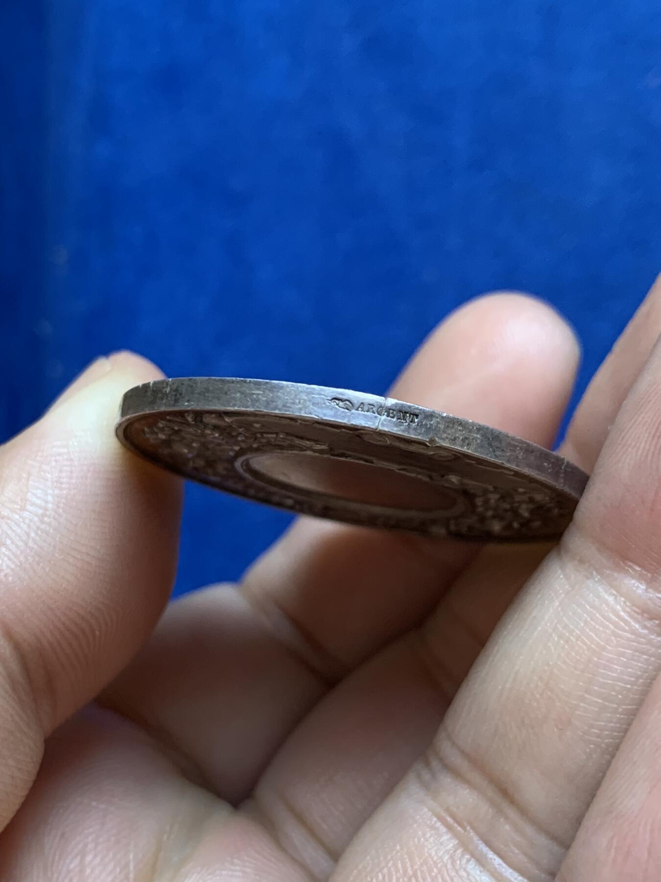 《竞宝斋》第286场-周六， 周日，周一 3场连拍 （全场包邮） 法国马孔园艺协会圆型银代币 丰饶角边铭 36mm 20.1g